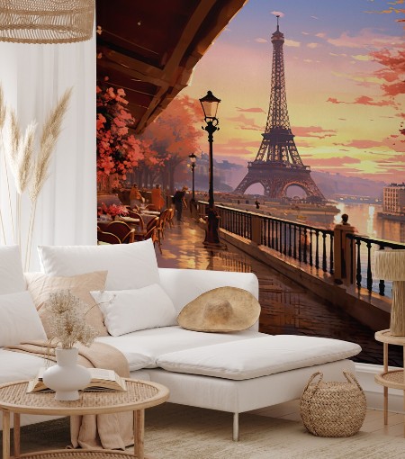 Café in Paris photowallpaper Scandiwall