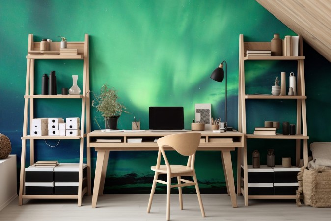 Islanda laurora boreale senza parole photowallpaper Scandiwall