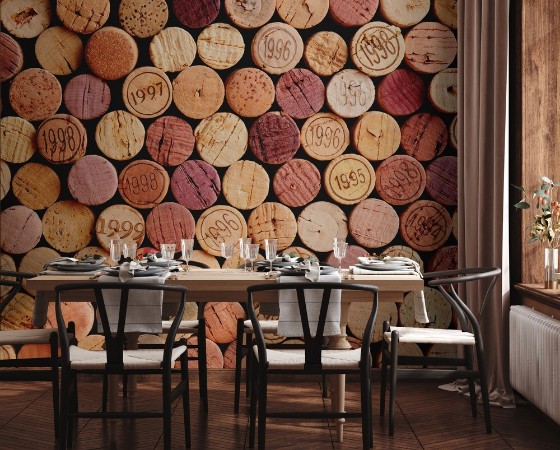 Wall of Wine Corks photowallpaper Scandiwall