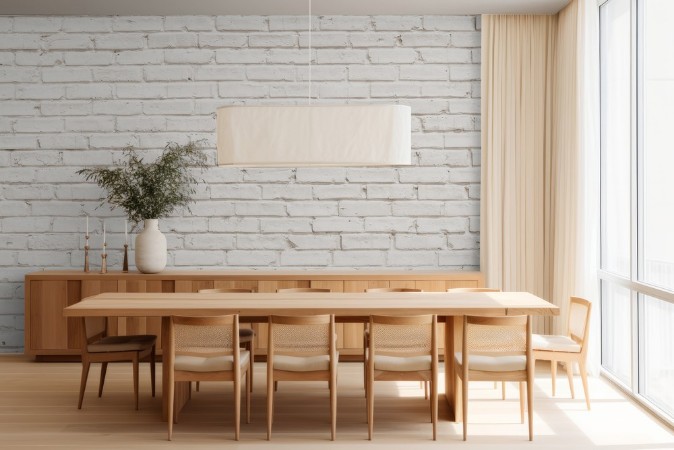 White brick wall background photowallpaper Scandiwall