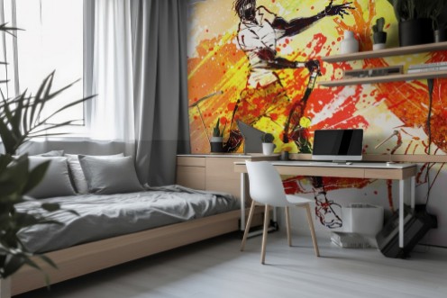 Illustration of sports photowallpaper Scandiwall