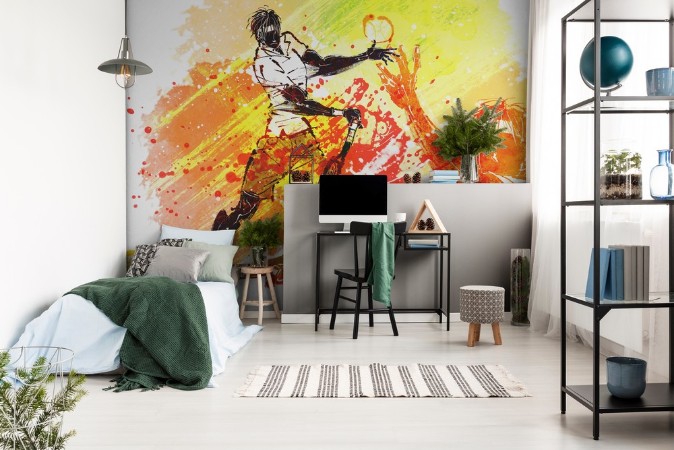 Illustration of sports photowallpaper Scandiwall