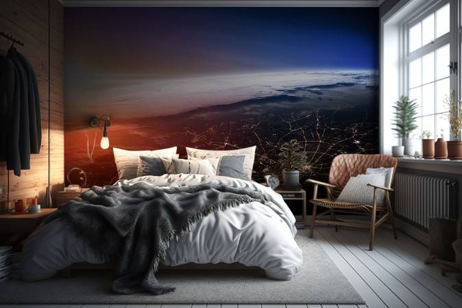 Earth Sunrise from Space photowallpaper Scandiwall