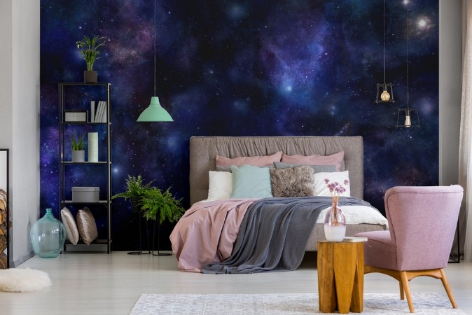 Blue Space photowallpaper Scandiwall