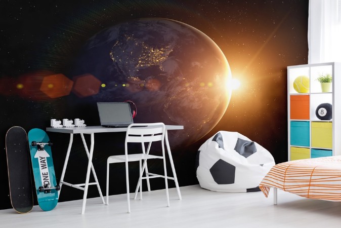 Sunrise from Space photowallpaper Scandiwall