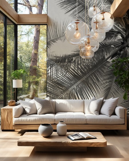 Coconut trees photowallpaper Scandiwall