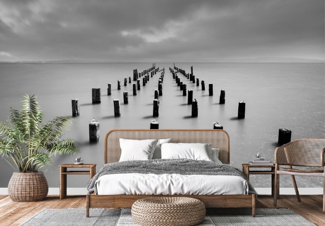 Wooden Poles photowallpaper Scandiwall