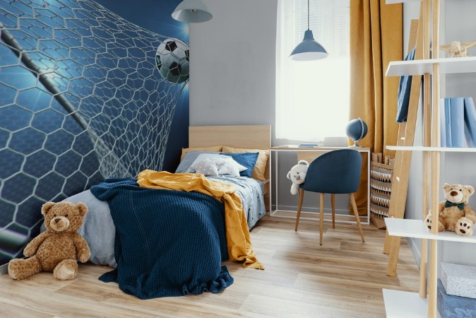 Football in Goal photowallpaper Scandiwall