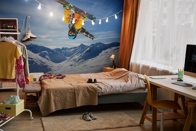 Snowboarder Frontflip photowallpaper Scandiwall