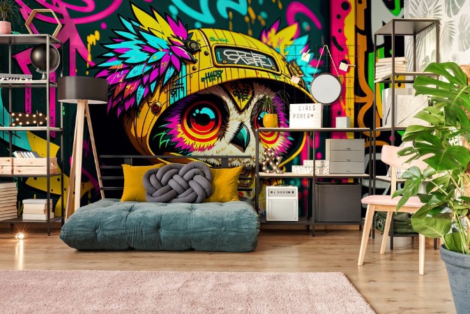 Graffiti Owl photowallpaper Scandiwall