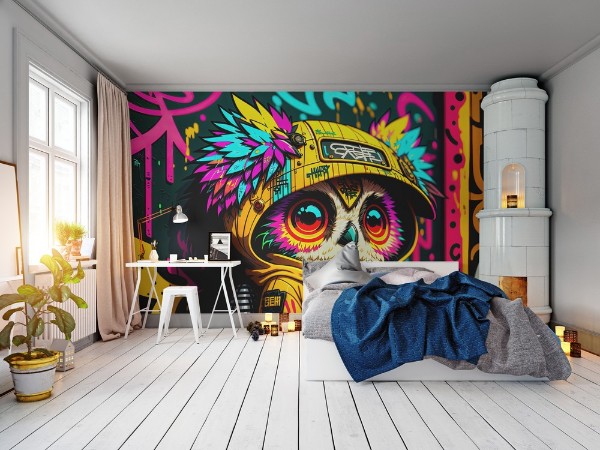 Graffiti Owl photowallpaper Scandiwall