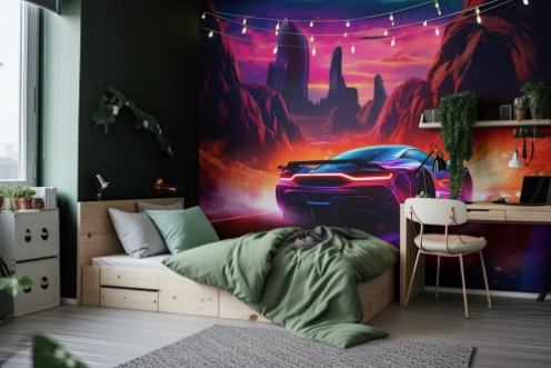 Drifting Action photowallpaper Scandiwall