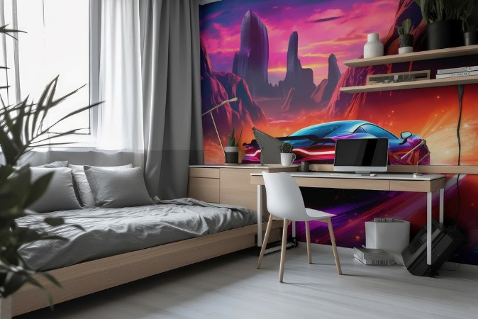 Drifting Action photowallpaper Scandiwall