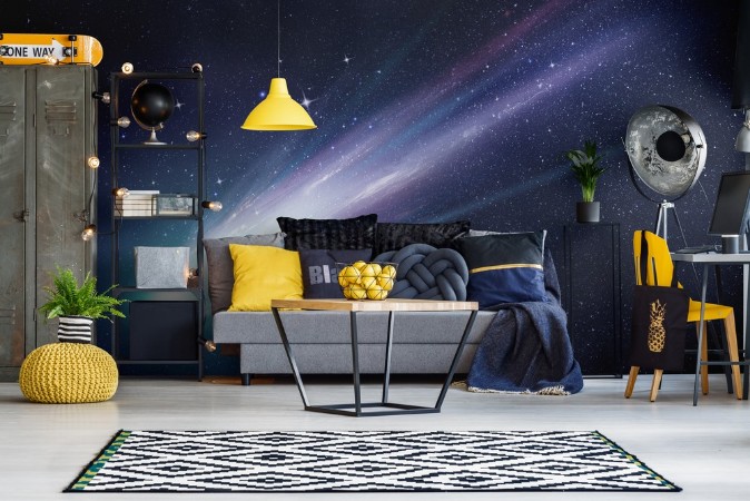 Bright Comet at Night photowallpaper Scandiwall