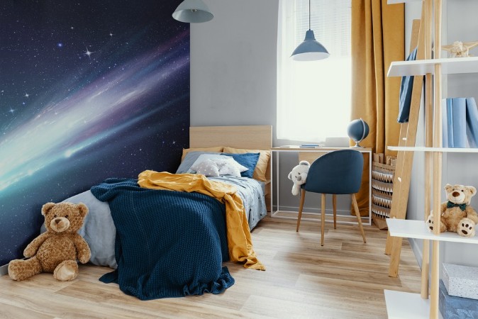 Bright Comet at Night photowallpaper Scandiwall