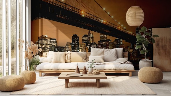 Manhattan Downtown Bridge photowallpaper Scandiwall
