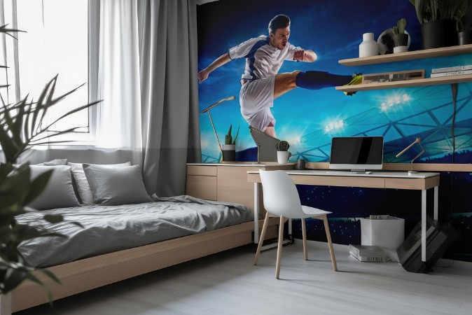Football player in action photowallpaper Scandiwall