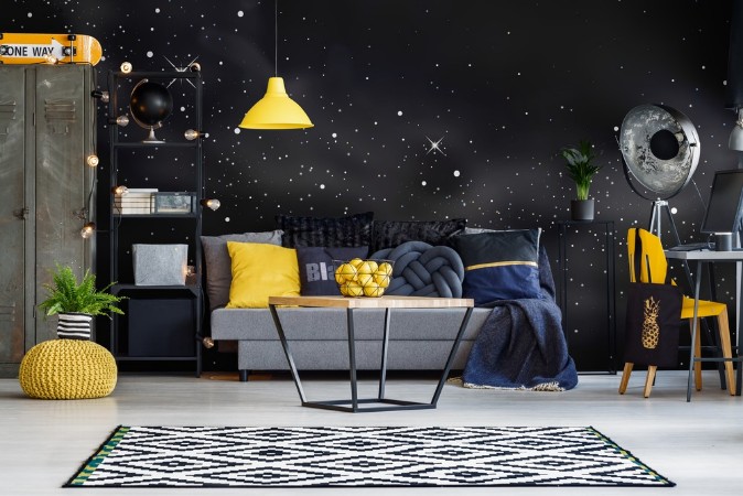 Black and White Universe photowallpaper Scandiwall