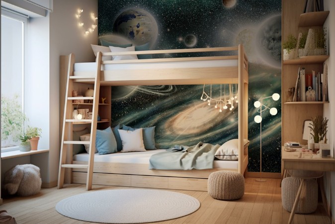 Solar System and Spiral Galaxy photowallpaper Scandiwall