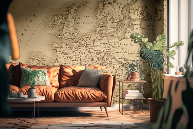 Antique map of Europe photowallpaper Scandiwall