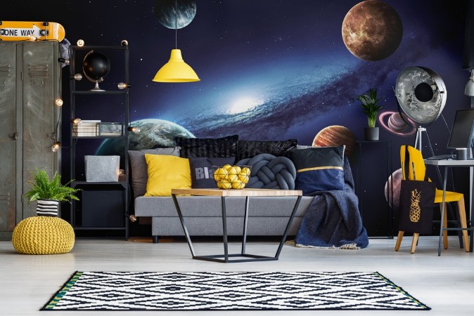 Planets and Moons photowallpaper Scandiwall