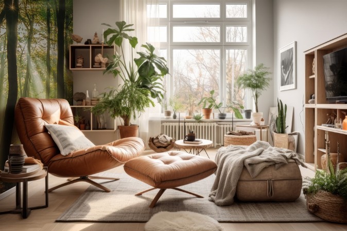 Sunny start to the day photowallpaper Scandiwall