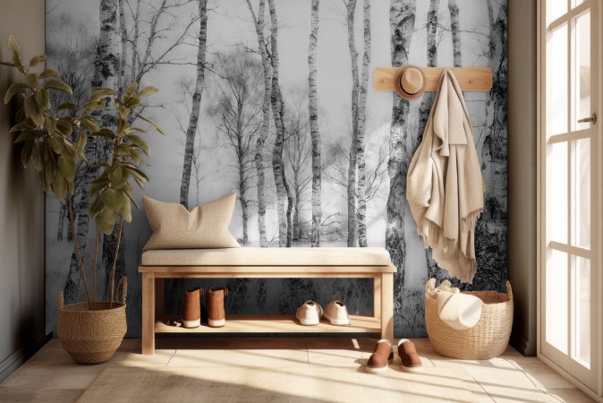 Black and white photowallpaper Scandiwall