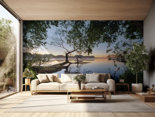 Lake view photowallpaper Scandiwall