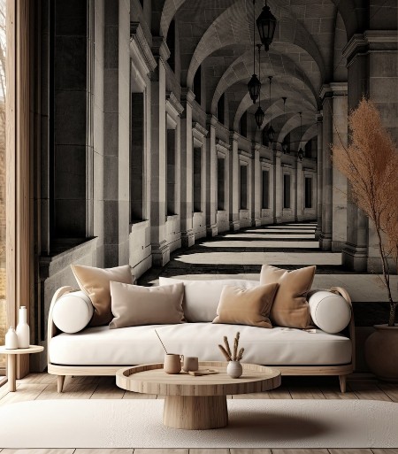 Curved Corridor photowallpaper Scandiwall