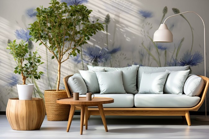 Cornflowers photowallpaper Scandiwall