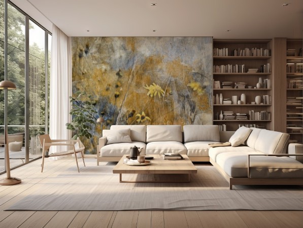 Golden Dandelion Dreams photowallpaper Scandiwall