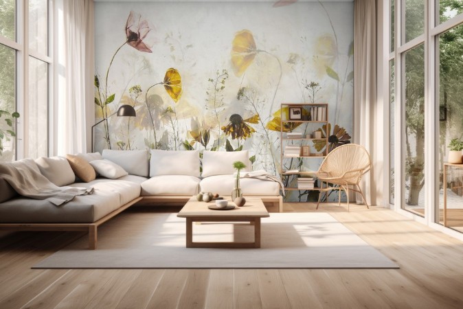 Flower party photowallpaper Scandiwall