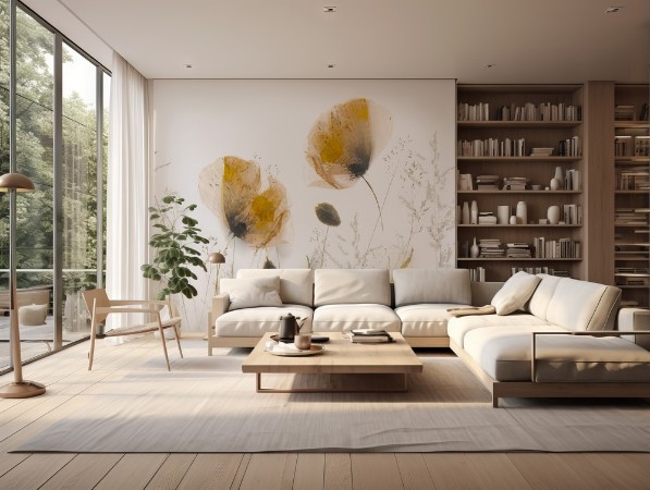 Artsy Flowers photowallpaper Scandiwall