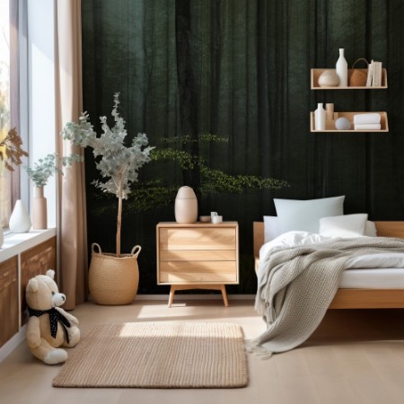 A tree in a forest photowallpaper Scandiwall