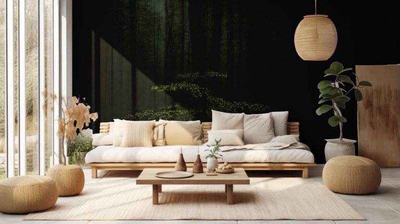 A tree in a forest photowallpaper Scandiwall