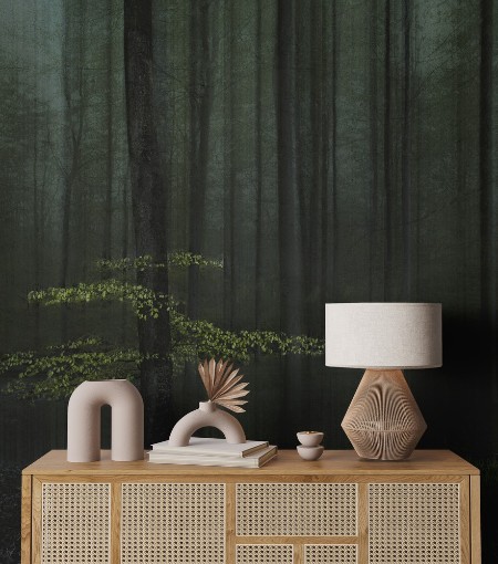 A tree in a forest photowallpaper Scandiwall