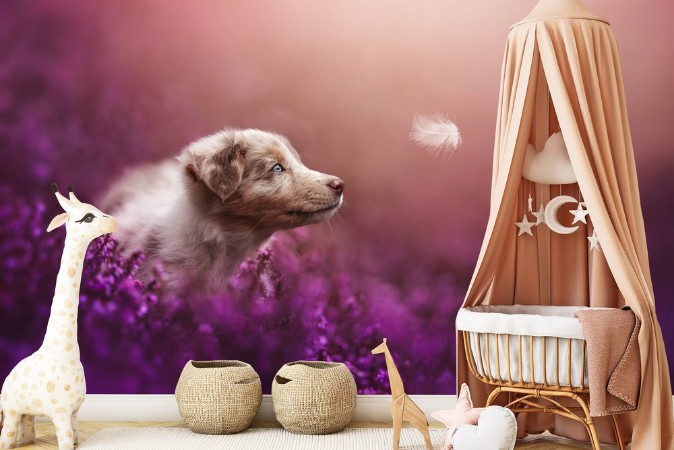 Puppy magic photowallpaper Scandiwall