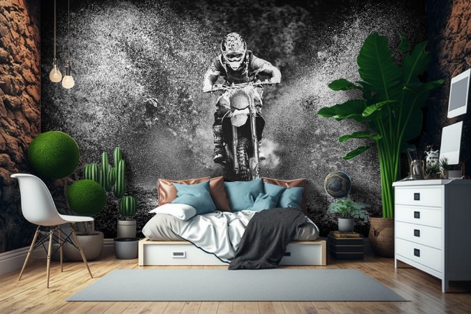 Motorcross action photowallpaper Scandiwall