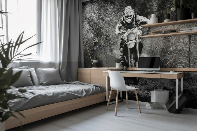 Motorcross action photowallpaper Scandiwall