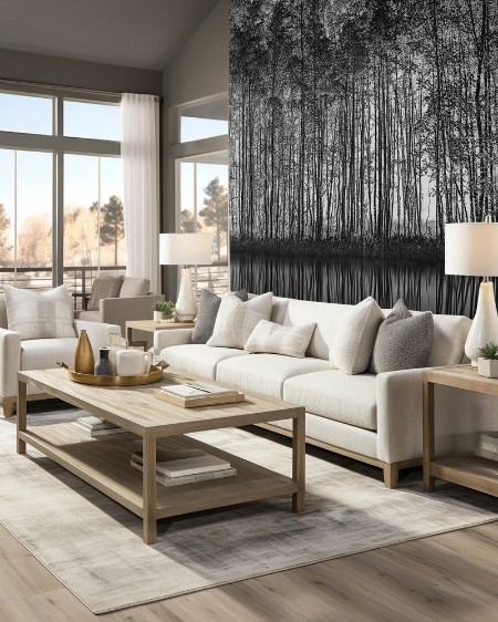 Pointillism Nature photowallpaper Scandiwall