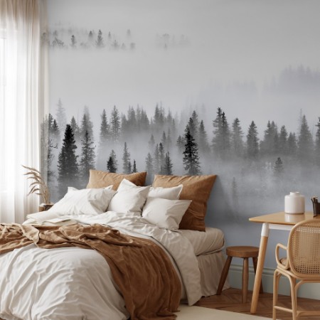 Foggy Forest photowallpaper Scandiwall
