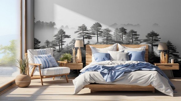 Foggy Trees photowallpaper Wallpassion