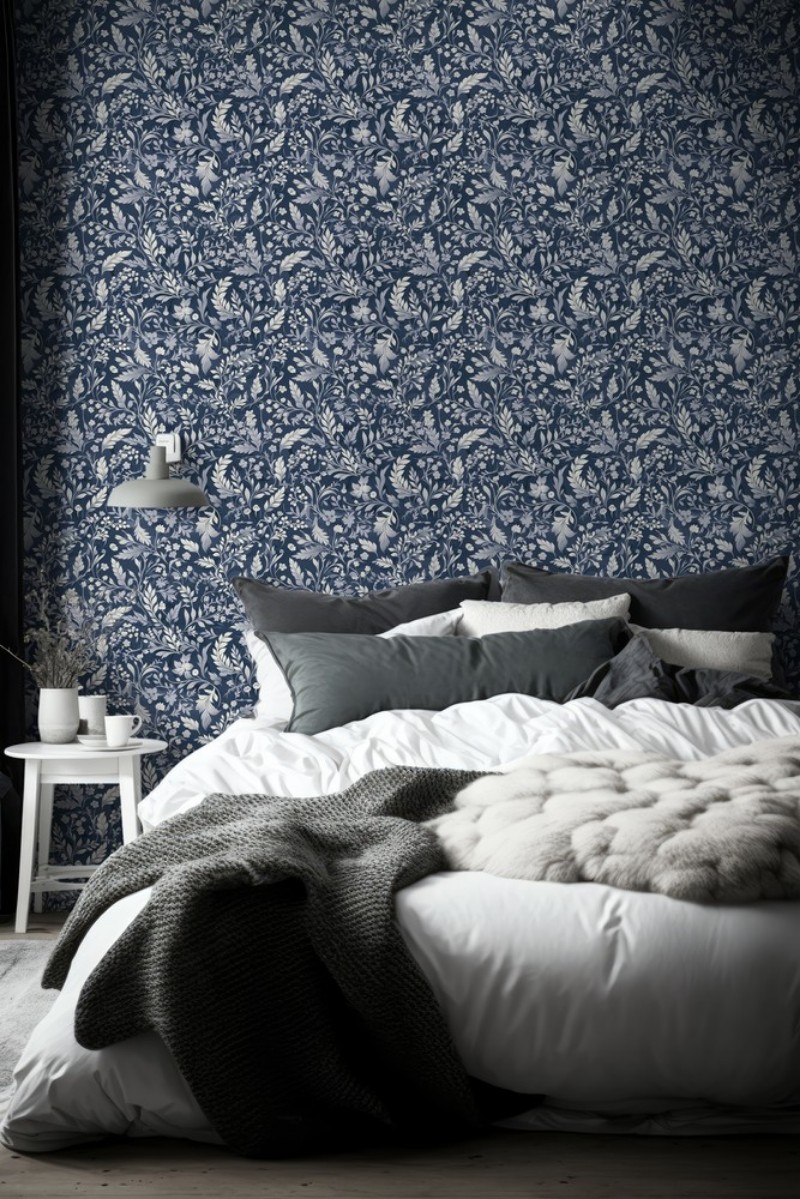 Ella Midnight Blue - 1000403-01 wallpaper Wallpassion