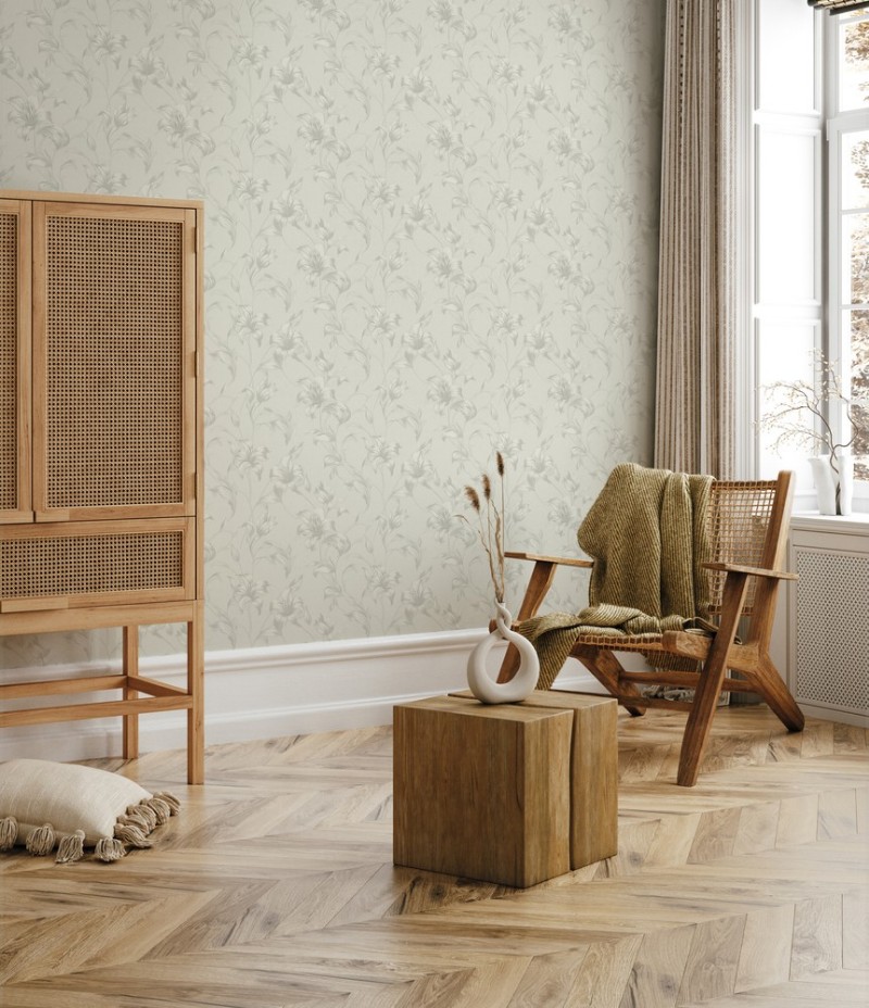 Saskia Sage Green - 1010201-01 wallpaper Wallpassion
