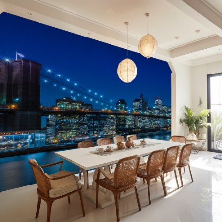 Brooklyn Bridge NYC Skyline photowallpaper Scandiwall