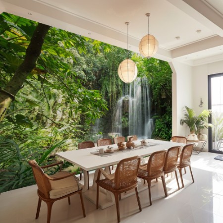 Waterfall in jungle photowallpaper Scandiwall
