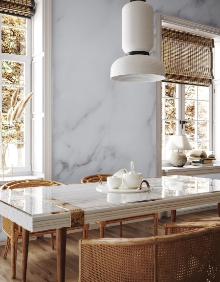 White marble texture and background photowallpaper Scandiwall