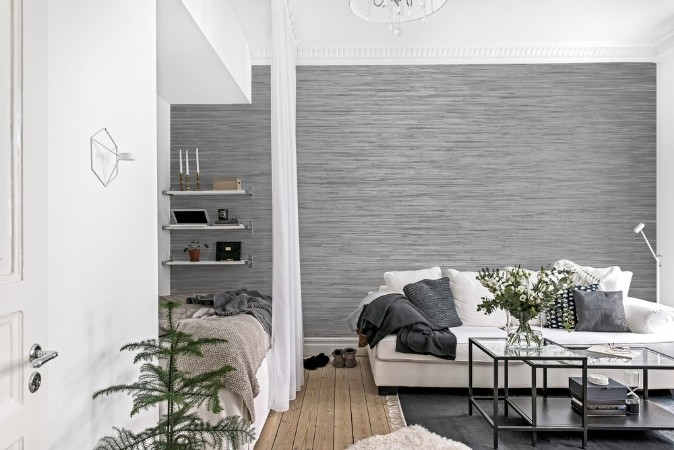 Horizontal scratched metal surface vector with vertical graduation photowallpaper Scandiwall