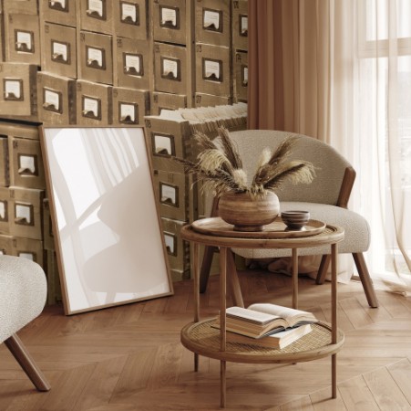 Old library or archive reference catalog with one opened card drawer Database and knowledge catalogue concept photowallpaper Scandiwall