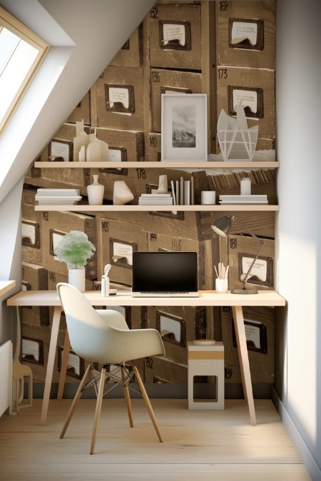 Old library or archive reference catalog with one opened card drawer Database and knowledge catalogue concept photowallpaper Scandiwall